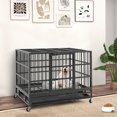 thumbnail image 2 of Gymax 38'' Foldable Heavy-Duty Metal Dog Cage W/ Lockable Rolling Casters Black, 2 of 10