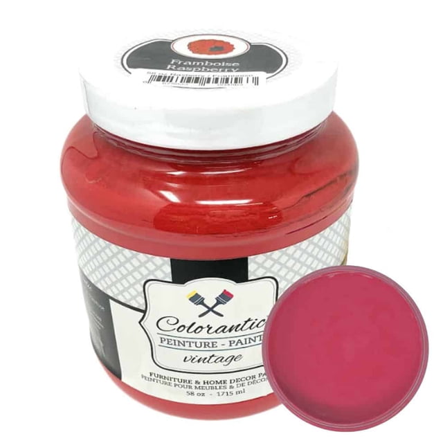 Colorantic | RASPBERRY Chalk Paint Based for Furniture DIY - RED-PINK COLOR - 58 oz