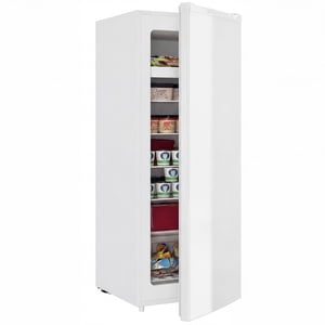 HOMCOM 7.0 Cu.Ft Upright Freezer, Compact Stand Up Freezer for Home, White