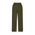 thumbnail image 3 of Cargo Pants Women Plus Size Casual Solid Color Comfy High Rise Pants for Women Fashion Loose Fit Daily Wide Leg Drawstring Lightweight Party Vacation Beach Pants with Pocket（Army Green,S）, 3 of 6
