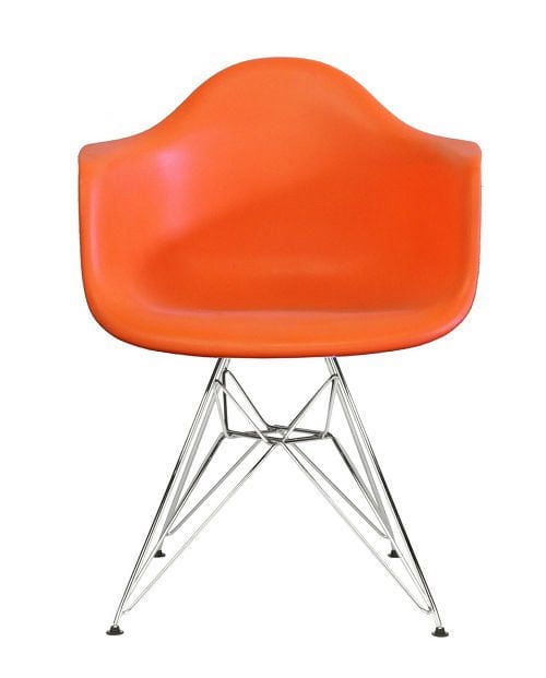 Plata Import Eiffel - Chaise Bucket Chrome pour Enfants de couleur Orange