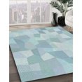 thumbnail image 3 of Ahgly Company Tapis d'Intérieur Lavable en Machine Carré Transitionnel Bleu Œuf, 7 Pieds Carré, 3 of 7