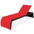 thumbnail image 4 of Topbuy Causeuse Longue Inclinable d'Extérieur en Rotin Réglable, 2 Pcs, avec Coussins Rouges, 4 of 5