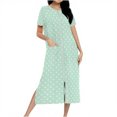 thumbnail image 2 of Womens Bathrobe, Zip Up Robe For Women Long Housecoat Knit Bathrobes Full Lengthgradient Color Nightgown With Pockets, Womens Gifts, L, 2 of 7