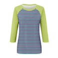 thumbnail image 4 of Mefallenssiah Blouses pour Femmes Décontractées Mode Féminine T-Shirt Imprimé Manches 3/4 Blouse Col Rond Hauts Décontractés, 4 of 5