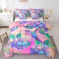 thumbnail image 1 of YST Hydrangea Sheet Set with Comforter Pink Purple Floral Bed In A Bag 7 Piece Full Tropical Hummingbird Bedding Sets Tie Dye Aesthetics Comforter Set Spring Summer theme Cushion Covers, 1 of 5