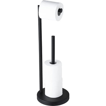 Zootealy Free Standing Bathroom Extra Toilet Paper Holder Stand for 3-4 Jumbo Rolls, Brushed Nickel Stainless Steel Rustproof Spare Tissue Paper Roll Dispenser Storage with Reserve Function