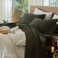 thumbnail image 1 of Bedding Sheet Set Washed Cotton Linen Like Textu Breathable Durable Soft Comfy (Dark Orange Queen), 1 of 7