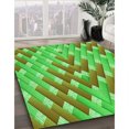 thumbnail image 3 of Ahgly Tapis Rectangulaire Lavable en Machine Intérieur Transitionnel Vert Néon, 5 Pieds x 7 Pieds, 3 of 7