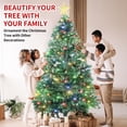 thumbnail image 4 of GloryStar 6.5ft PVC Christmas Tree, 1000 White Flat Branch Tips, 80 Pine Cones, 350 Multi-Color 8-Function LEDs and Decorative Star Tree Topper, 4 of 7