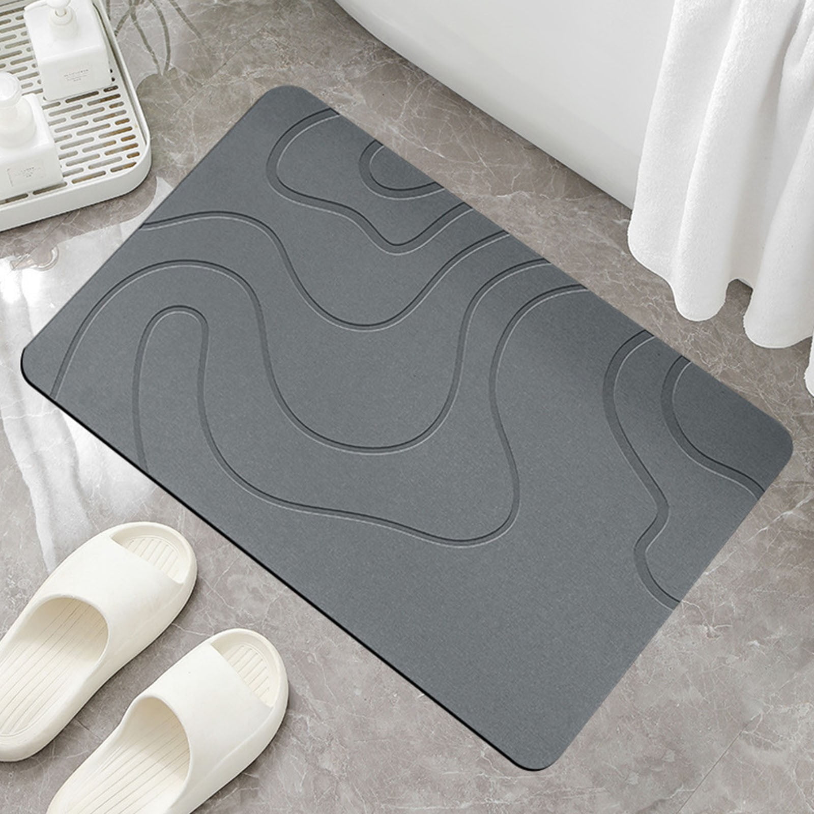 Staron Bath Mat, Bathroom Rugs Non Slip Washable Thin Absorbent Quick Dry Bath Mats for Bathroom Floor Mat Perfect for Bath, Shower, Sink, 23.6x15.5"