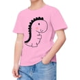 thumbnail image 3 of WERYOUNG T-Shirts Filles Garçons Été Décontracté Imprimé Dinosaure Col Rond Manches Courtes T-Shirts Bébé Doux Pyjamas Tee-Shirts, Rose, 6-7 Ans, 3 of 3