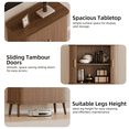thumbnail image 2 of GIKPAL Sideboards and Buffets, Accent Cabinet with Tambour Sliding Doors, Adjustable Shelf for Kitchen Storage, Storage Cabinet for Dining Living Room, Entryway, Walnut, 2 of 9