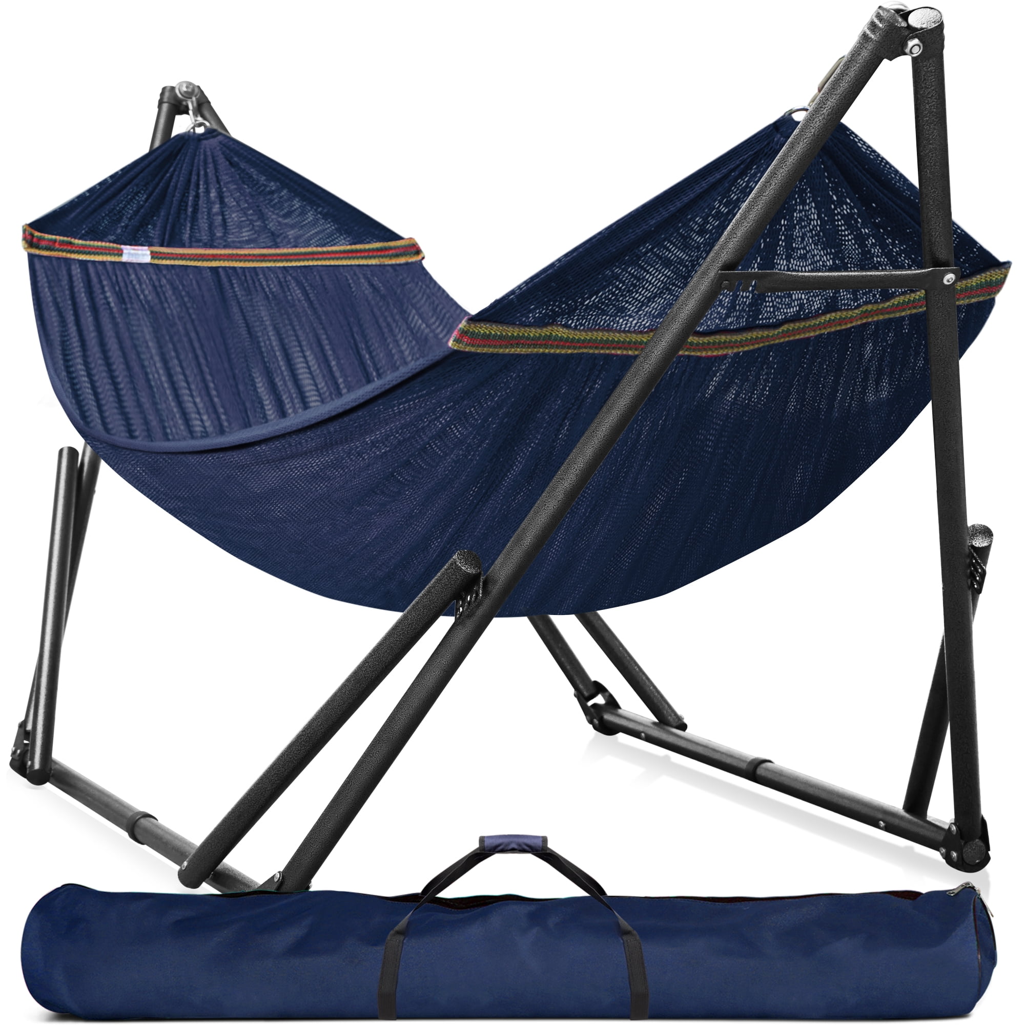 Tranquillo Double Hammock with Stand 2 Persons Polyester Hammock 600lbs ...