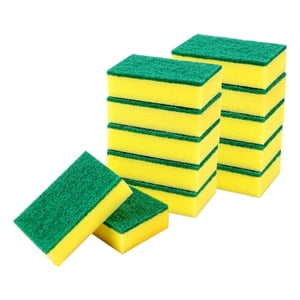 Felwors 12PC Éponges rectangles NonScratch Éponges de cuisine Cellulose de service lourd éponges pour cuisines Salles de bains Travaux ménagers