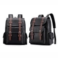 thumbnail image 2 of Meitianfacai Leather Laptop Backpack For Men, Work Business Travel Office Backpack College Bookbag, Casual Computer Backpack Fits Notebook 15.6 Inch, 2 of 9