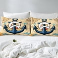 thumbnail image 4 of Erosebridal Vintage Anchor Sheet Set Twin, Retro Nautical World Map Bedding Sets Twin Size 3pcs, 4 of 7