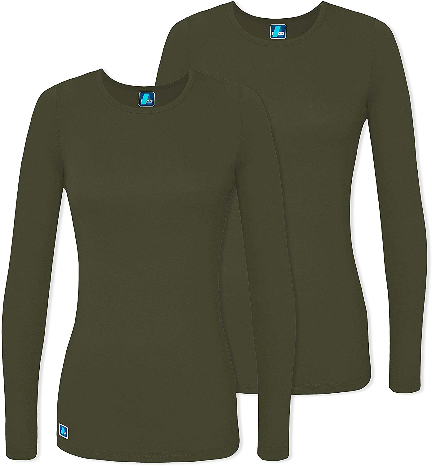 Adar Underscrubs for Women 2 Pack - Long Sleeve Underscrub Comfort Tee