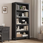 71" Farmhouse Bookcase w/Adjustable Shelves & 31.5" Width, 5 Tier Tall Bookshelf, Rustic Vintage Book Shelf