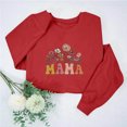 thumbnail image 2 of Penkiiy Chandails à Manches Longues pour Femmes « Mama », Col Rond, Chandail Ample Léger, Blouse, Hauts, S Rouge, 2 of 7