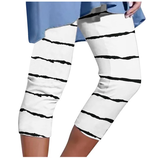 Birdeem Womens Summer Casual Elastic Waist Independence Day Printed Cropped Pants