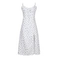 thumbnail image 4 of drppepioner Robe d'Été pour Femme Mode Camis Sans Manches à Col en V Combinaison à Imprimé Floral Robe Fendue de Plage, 4 of 8