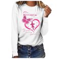 thumbnail image 2 of Fridja Haut Décontracté pour Femmes contre le Cancer du Sein à Manches Longues Col Rond Chandail en Molleton Chandail Blouse, 2 of 4