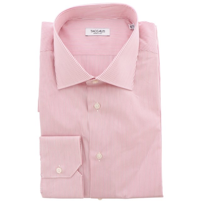 Taccaliti Chemise Habillée à Fines Rayures Rouges pour Homme - 39-15,5 (m)