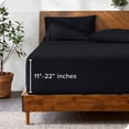 thumbnail image 1 of Bare Home Drap-Housse - Poche Extra Profonde de 22 Pouces - Premium 1800 Collection - Très Grand Simple, Noir, 1 of 7