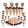 thumbnail image 2 of 36 Pieces Ear Gauges Stretching Kit Plugs Taper 14G-00G Expanders Rose Gold, 2 of 8