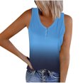 thumbnail image 1 of Tank Top for Women Womens Striped Round Neck Button Elastic Tank Top, 1 of 5
