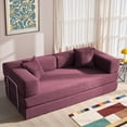 thumbnail image 1 of YINIX 78.6"  Sofa Couch with Two Pillows,  Comfy Modular Convertable Sofa Bed for Living Room, Red, 1 of 9