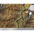 thumbnail image 2 of Soimoi Gold polyester Crepe Fabric Leopard & Snake Animal Skin Print Sewing Fabric Yard 42 Inch Wide, 2 of 3