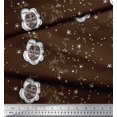 thumbnail image 3 of Soimoi Polyester Crepe Fabric Star & Owl Bird Print Fabric by Yard 42 Inch Wide, 3 of 3