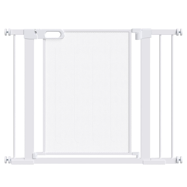 PawHut 29.5"-40.6" Metal Pet Gate, w/ Auto Closing Door, Double Locking