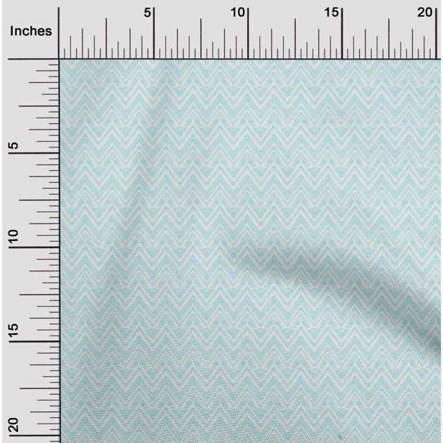 oneOone Cotton Poplin Aqua Blue Fabric Chevron Geometric Sewing Craft Projects Fabric Prints By Yard 56 Inch Wide