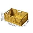 thumbnail image 2 of Maplenight Foldable Plastic Small Baskets 12 x 8 x 5 Inch Collapsible Storage Crate for Home Office Classroom with Mesh Ventilation Multifunctional Organizer Yellow, 2 of 6