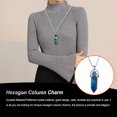 thumbnail image 2 of QualitChoice Hexagon Column Charm Exquisite Women Men Making Findings Handmade Anniversary Hanging Pendants Colorful Crystal Blue 1Set, 2 of 6
