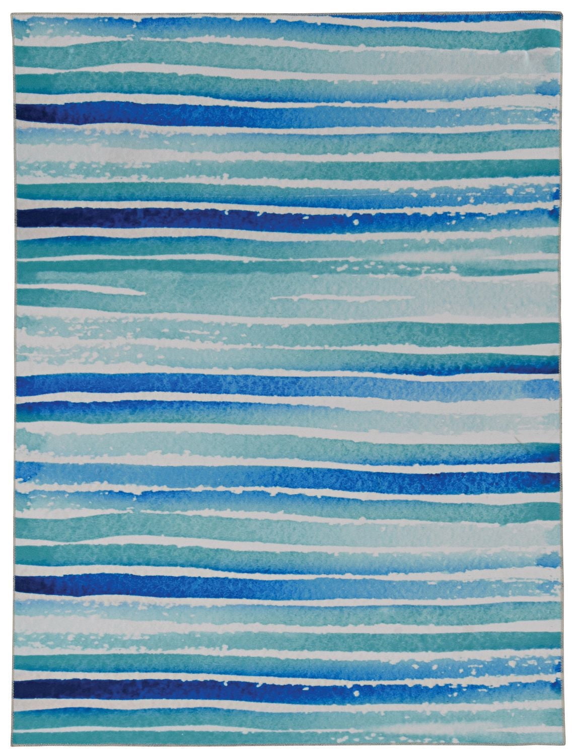 Tapis lavable Janna 5 pi x 7 pi ivoire et bleu