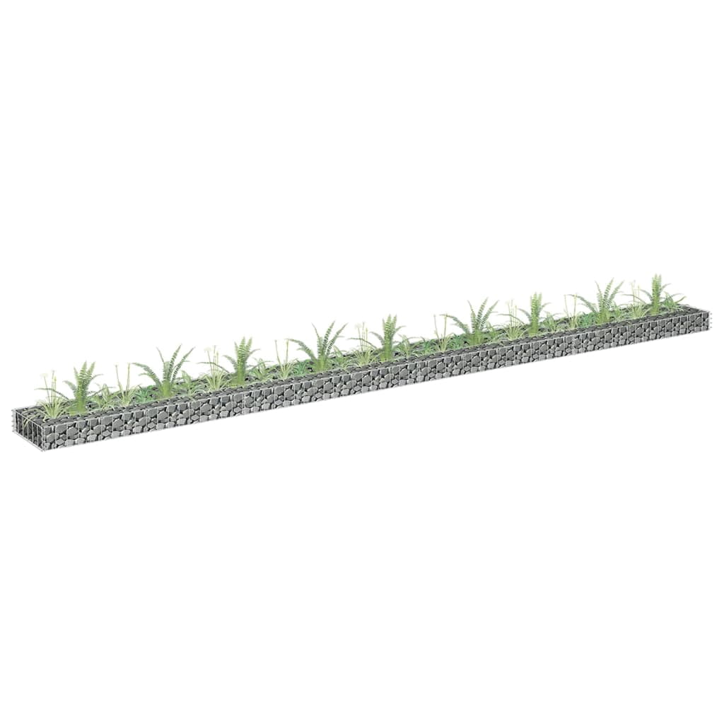 vidaXL Gabion Lit Surélevé Acier Galvanisé 360x30x10 cm