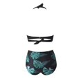 thumbnail image 4 of Girls Two Piece Swimsuit Women Vintage Swimsuit Two Piece Retro Halter Ruched High Waist Print Bikini Set, 4 of 6