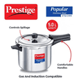 thumbnail image 3 of Prestige Popular Svachh Spillage Control Stainless Steel Pressure Cooker, 5L, Silver, 3 of 6