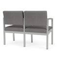 thumbnail image 5 of Lenox Chaise d'Attente de Réception en Acier à 2 Places / Acier Argenté / Gris Pâle, 5 of 5