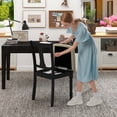 thumbnail image 4 of Costway 2 Pcs Chaise en Bois Chaise Antique Rembourrée avec Espace de Rangement Noir et Beige, 4 of 8