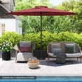 thumbnail image 2 of Costway Parasol de Patio 12 Pi Parasol de Marché Extérieur avec Manivelle 8 Nervures Robustes Rouge, 2 of 10