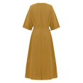 thumbnail image 3 of Ketyyh-chn99 Robes d'Été pour Femmes Grande Taille Décontractées de Plage Robe d'Été à Manches Longues Robe Longue Confortable Jaune,m, 3 of 4