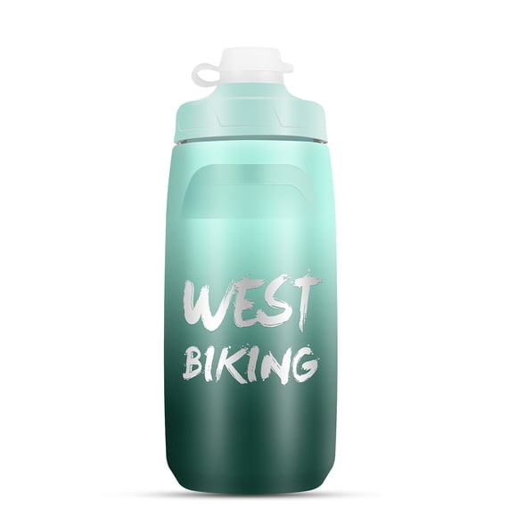 WEST BIKING Gradient Cycling Water Bottle for Mountain and Road Biking - Portable Outdoor Sports Cup, 650ML Capacity in Dark Green, Made from Safe Polypropylene & Silicone Materials