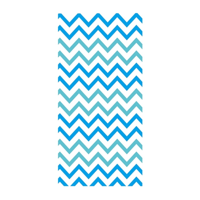 Lolmot Stripe Series Microfiber Towels Large Bath Towels Beach Towels featuring a multicolour zigzag pattern in shades of blue and white. Made of polyester, this lightweight towel measures 75x150cm (29.55x59.05in) and is quick-drying and super absorbent. Suitable for use at the beach, pool, or as a decorative tapestry. The towel is machine washable and easy to maintain.