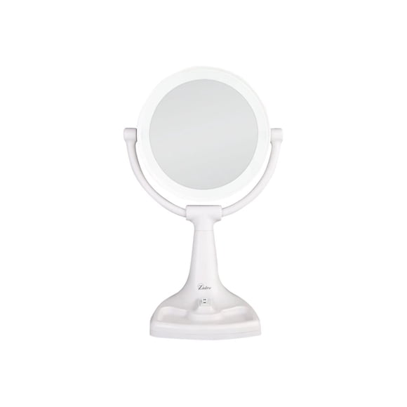 Zadro Miroir de Courtoisie Double Face Max à Lumière du Soleil Brillante, Blanc, Grossissement 10X/1X