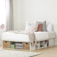 thumbnail image 1 of South Shore Avilla Queen Storage Platform Bed with Wicker Baskets, in Winter Oak, 1 of 11